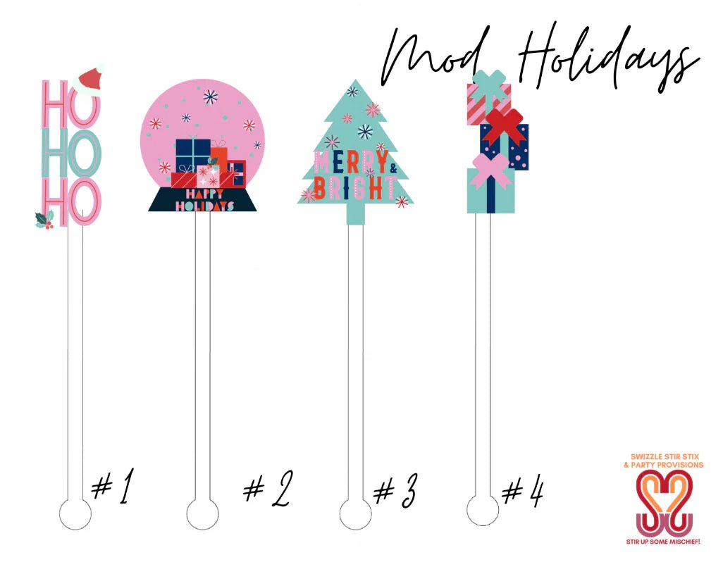 Mod Holidays Swizzle Stir Stix - Bria Blair Creative