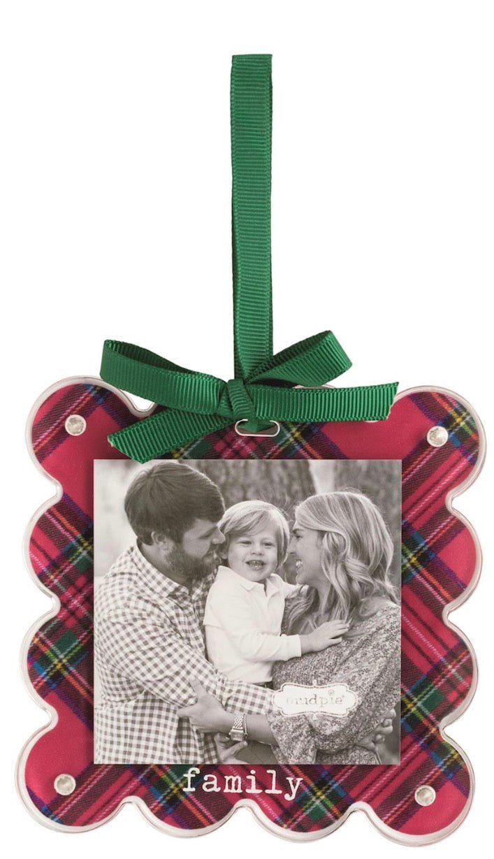 MudPie acrylic Family photo ornament - Bria Blair Creative