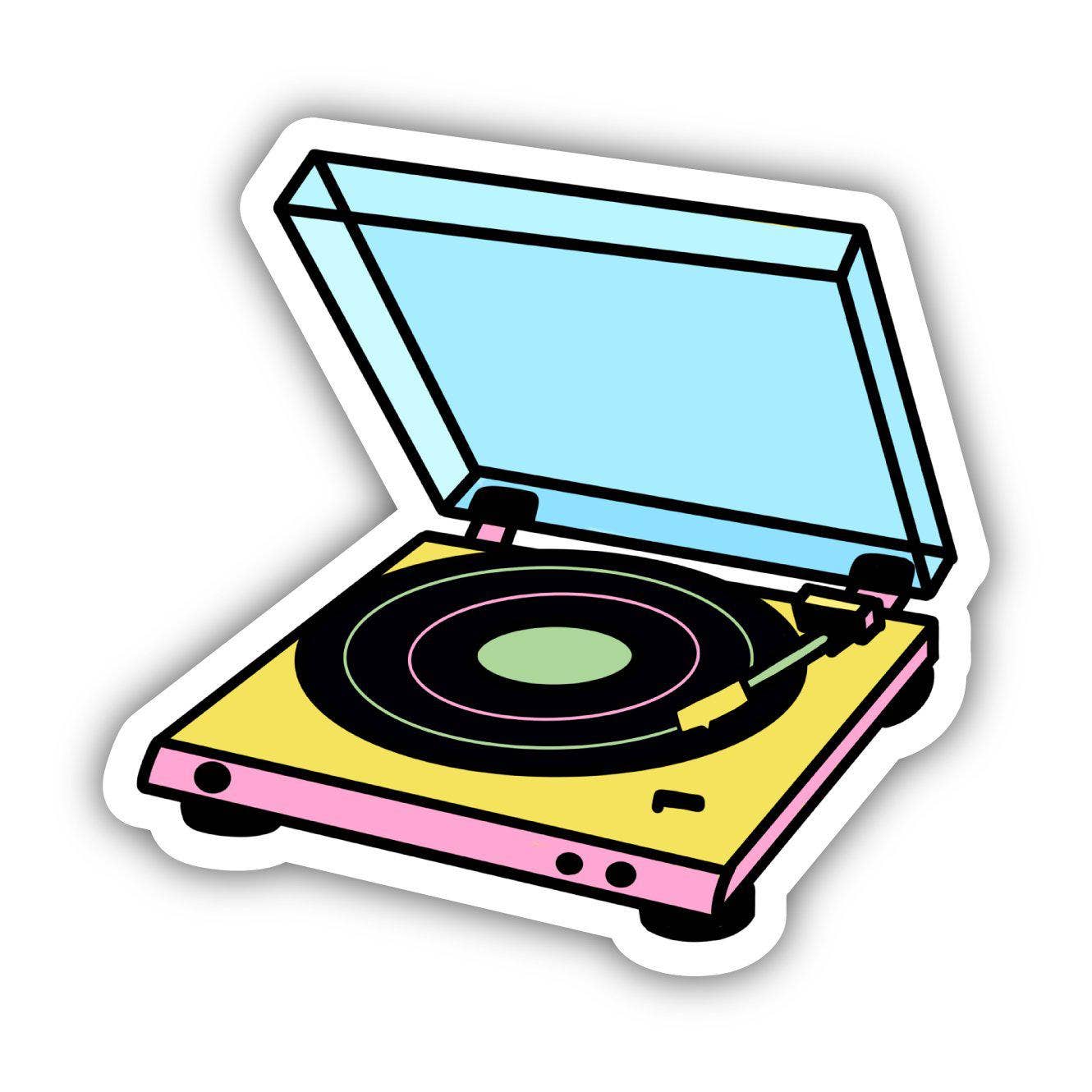 Multicolor Record Player Aesthetic Sticker - Bria Blair Creative