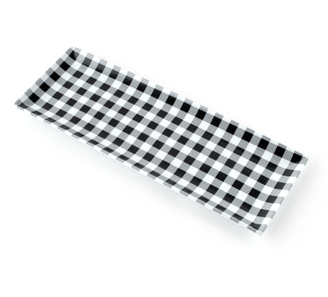 One Hundred 80 Degrees Sandwich Tray, Black Gingham (ME0545) - Bria Blair Creative