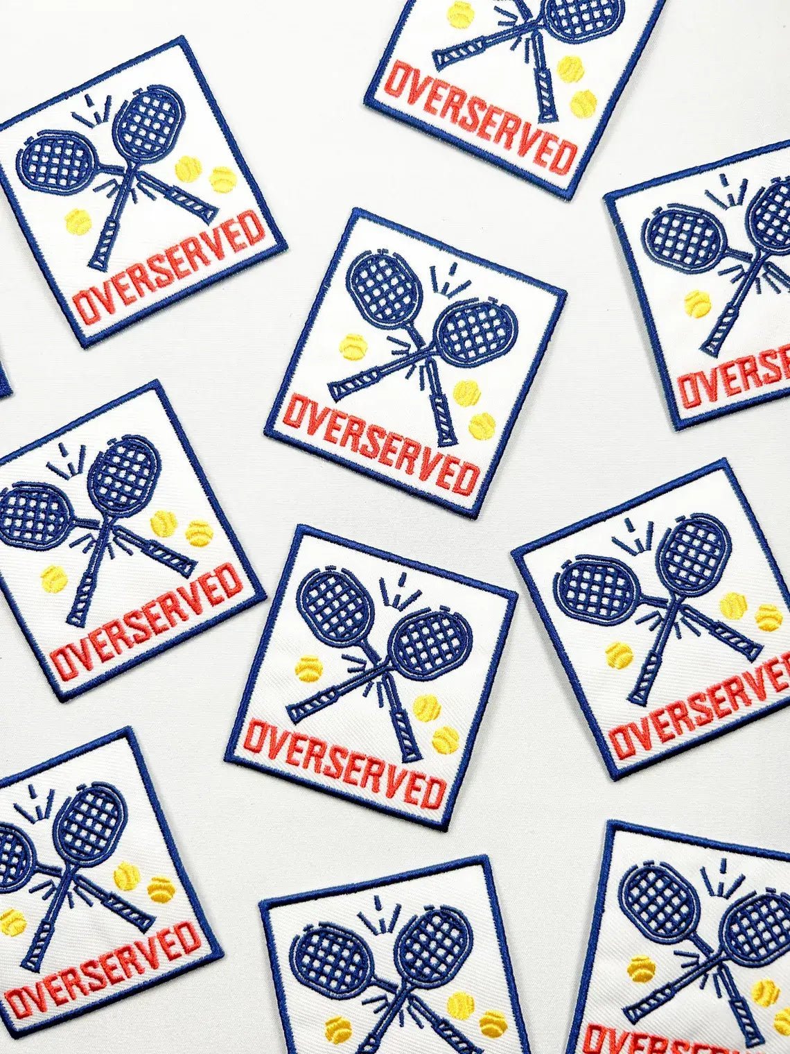 Overserved Embroidered Iron - On Patch For Tennis & Pickleball - Bria Blair Creative