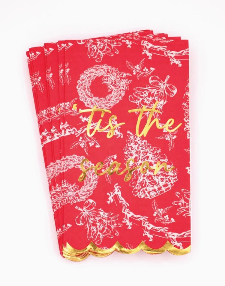 Paper Guest Towels - Red Toile - Bria Blair Creative