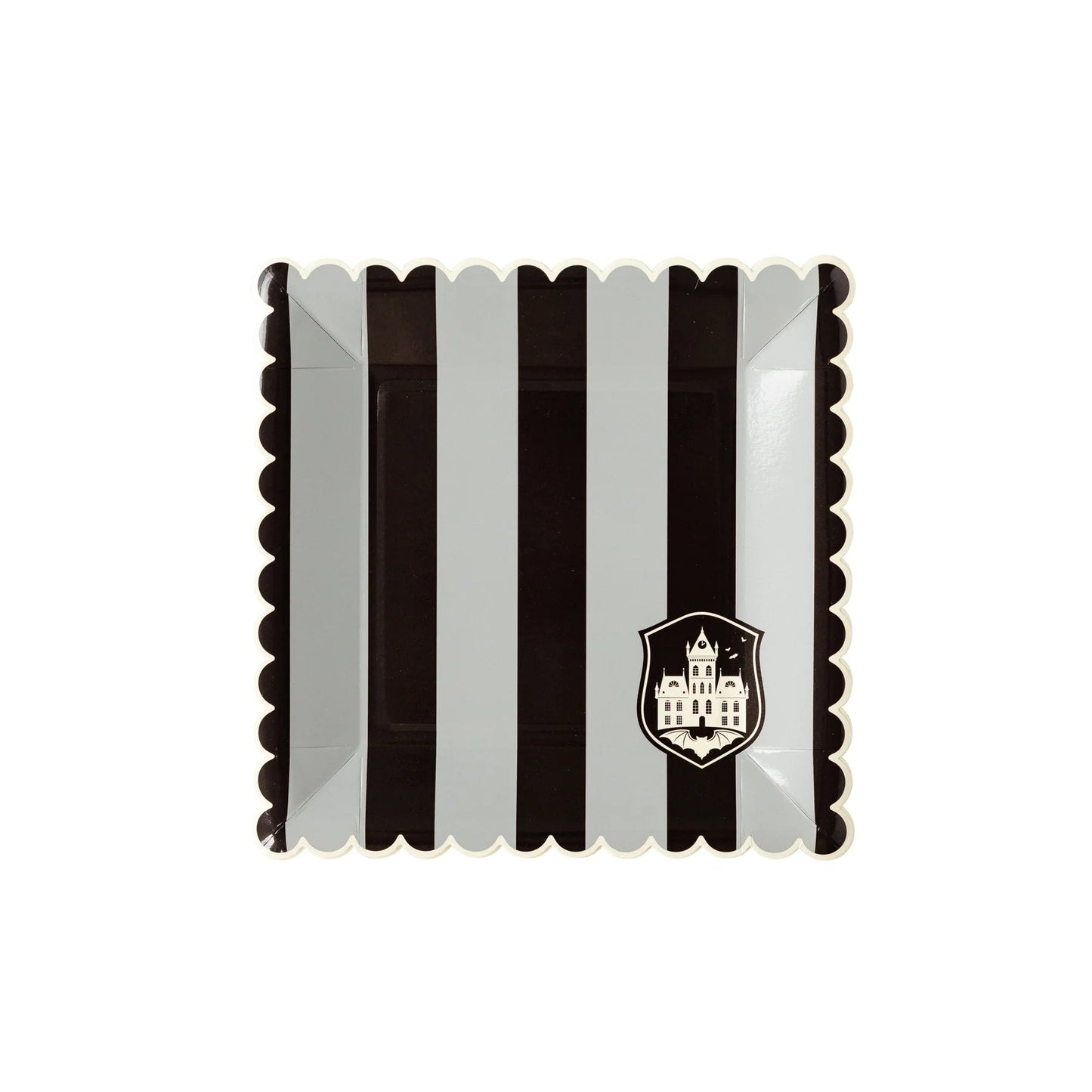 Party More Tonal Black Stripe Paper Plate - Bria Blair Creative