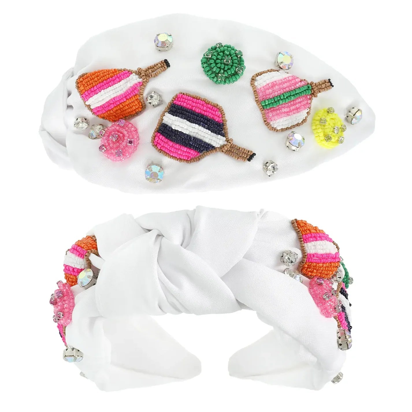 Pickleball Seed Bead & Stone Headband - Bria Blair Creative