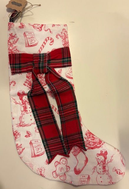 Plaid Cuff Toile Stocking - Bria Blair Creative