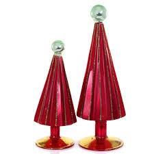 Pleated Tree Small Red Green Set of 2 Cody Foster - Bria Blair Creative