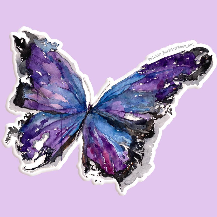 Purple Butterfly Watercolor Sticker Decal - Bria Blair Creative