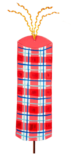 Red Plaid Firecracker Yard Display - Bria Blair Creative