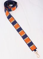 Sequins Blue & Orange Crossbody Stadium Bag - Gold Trim - Bria Blair Creative