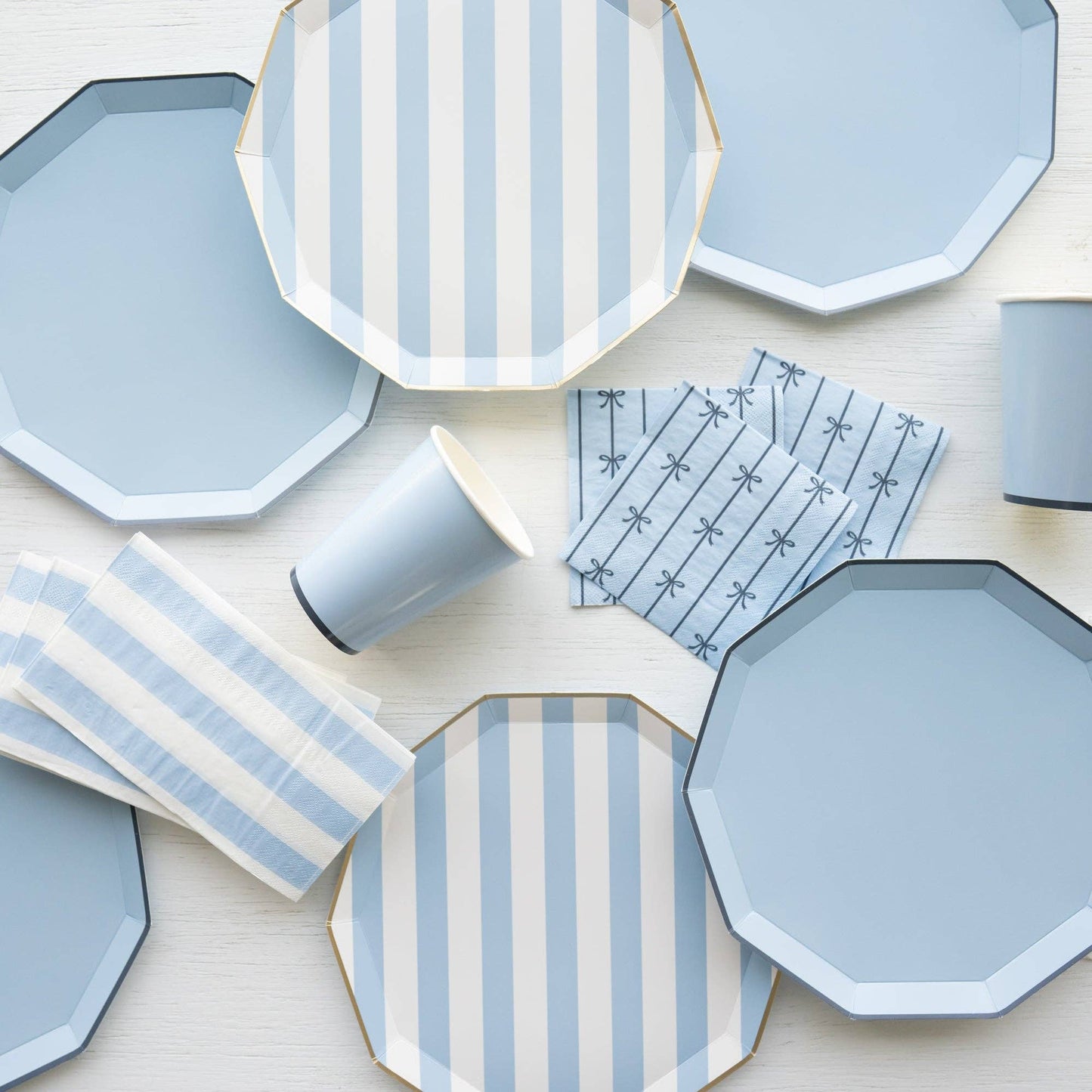 SKY BLUE CABANA STRIPE GUEST TOWELS - Bria Blair Creative