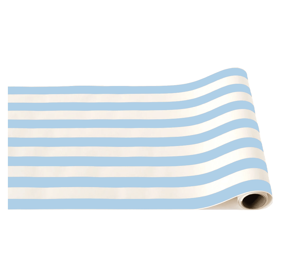 SKY BLUE SIGNATURE CABANA STRIPE TABLE RUNNER - Bria Blair Creative