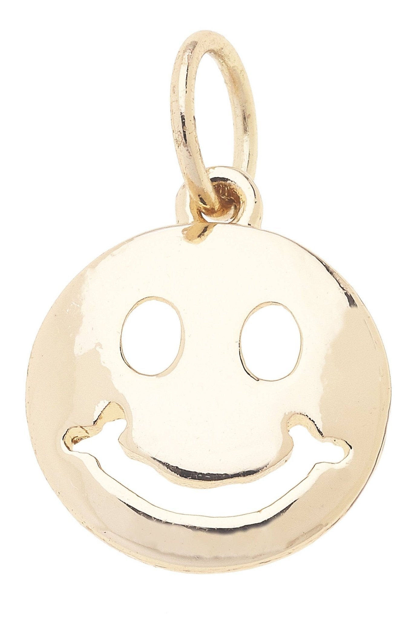 Smiley Face Charm in Shiny Gold - Bria Blair Creative