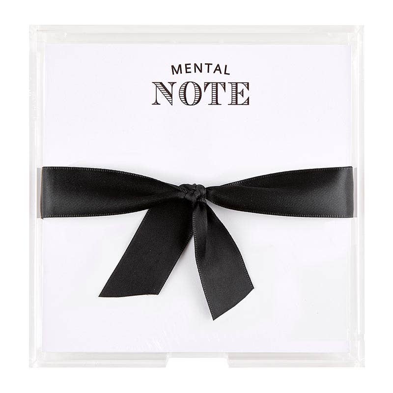 Square Notepaper in Acrylic Tray - Mental Note - Bria Blair Creative