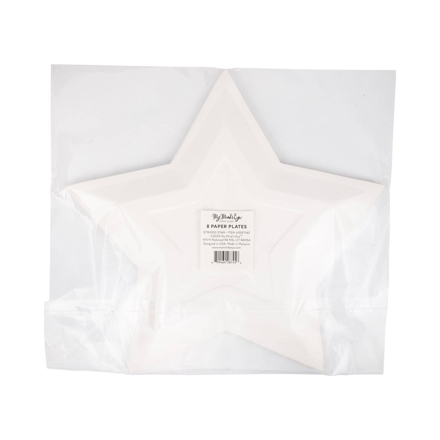 Striped Star Shaped Paper Plate - Bria Blair Creative