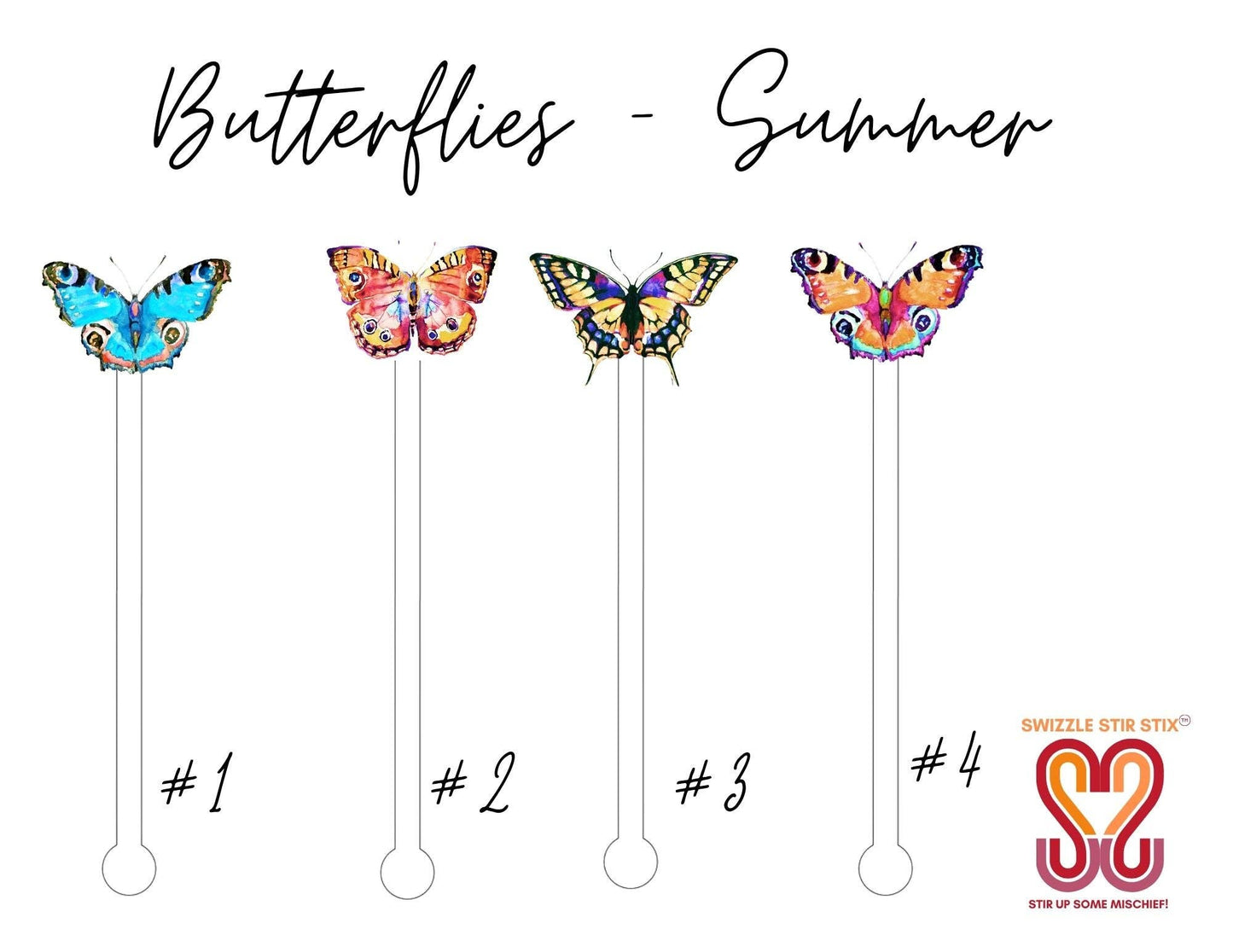 Summer Butterfly Swizzle Stir Sticks - Bria Blair Creative