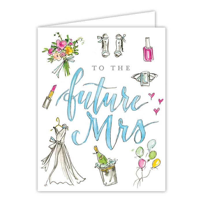 The Future Mrs Handpainted Wedding Images Greeting Card - Bria Blair Creative