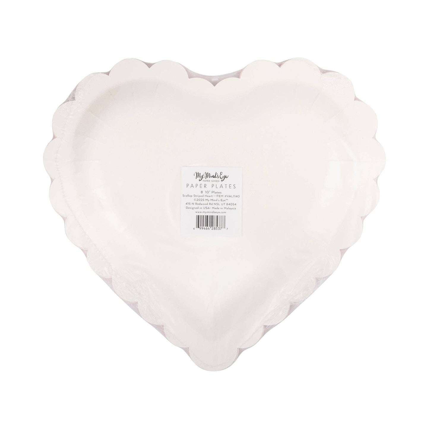 VAL1140 - Scalloped Striped Heart Plate - Bria Blair Creative