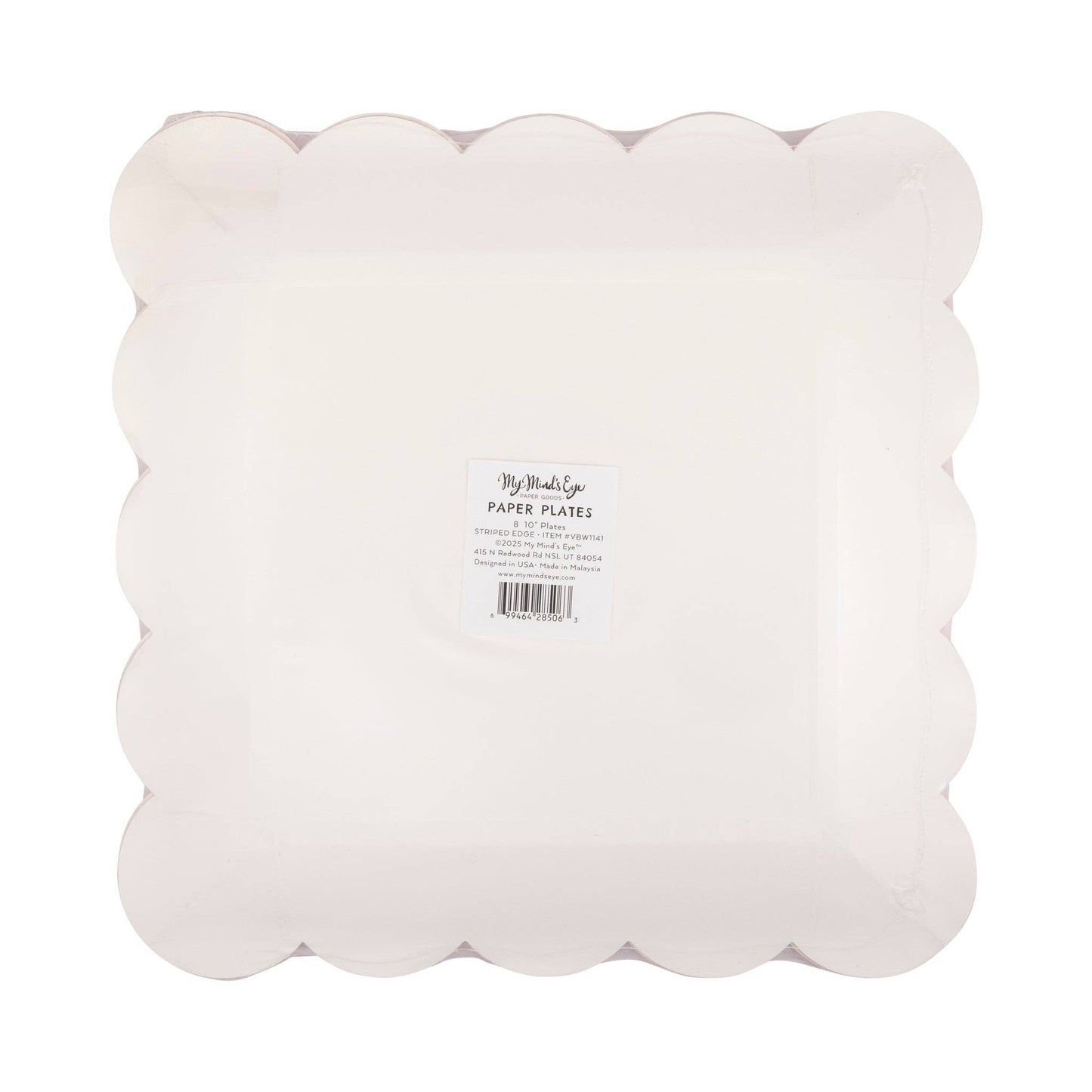 VBW1141 - Striped Edge Scalloped Square Plate - Bria Blair Creative