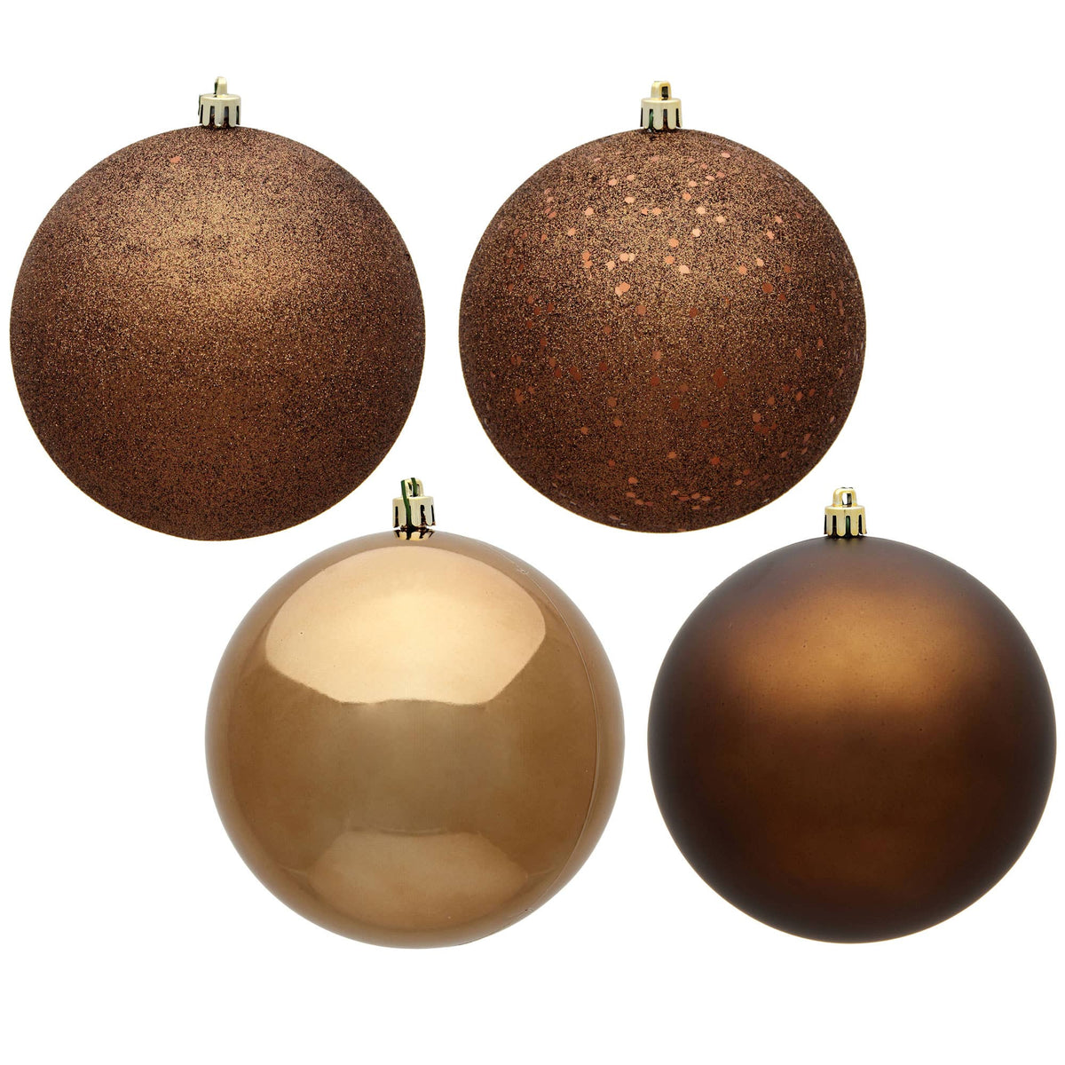 Vickerman 4.75" Mocha Ball 4 Finish Asst 4/Bx: Mocha / Plastic / 4.75" - Bria Blair Creative