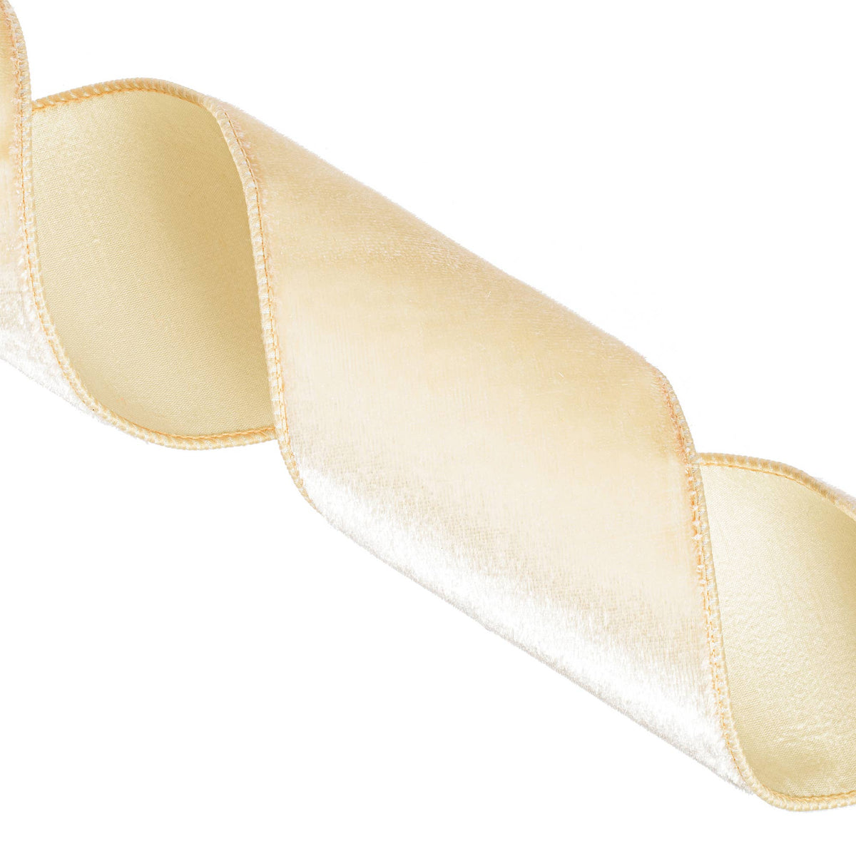 Vickerman 4"x10yd Oat Velvet Luster Ribbon: Oat / Polyester / 4" x 10yd - Bria Blair Creative