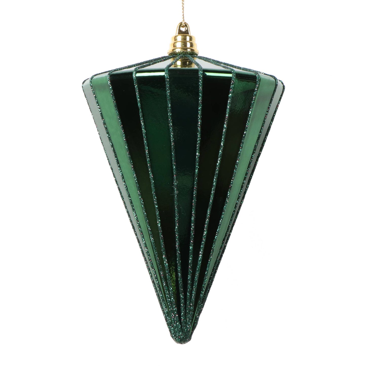Vickerman 6" Shiny Seafoam Green Cone Ornament, 3 per bag.: Seafoam Green / Polystyrene / 6" - Bria Blair Creative