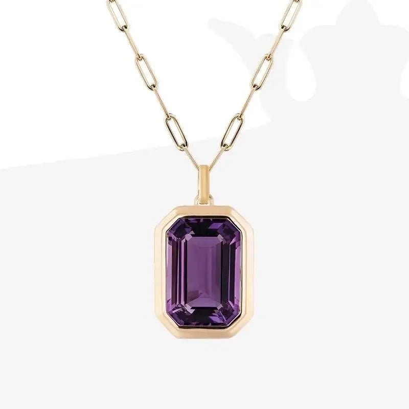 Vintage Style Stainless Steel Zircon Pendant Necklace: White - Bria Blair Creative