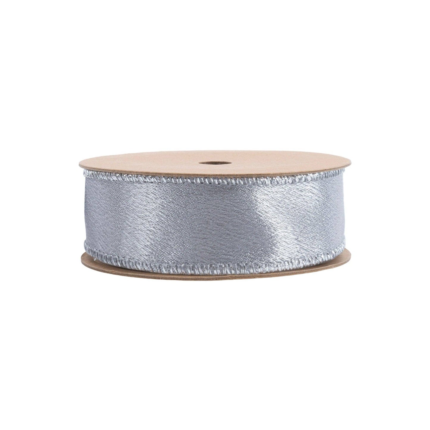 Wired Shimmer Satin Ribbon Silver 10 Yard Roll - Bria Blair Creative