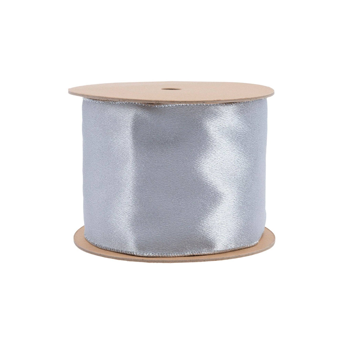 Wired Shimmer Satin Ribbon Silver 10 Yard Roll - Bria Blair Creative