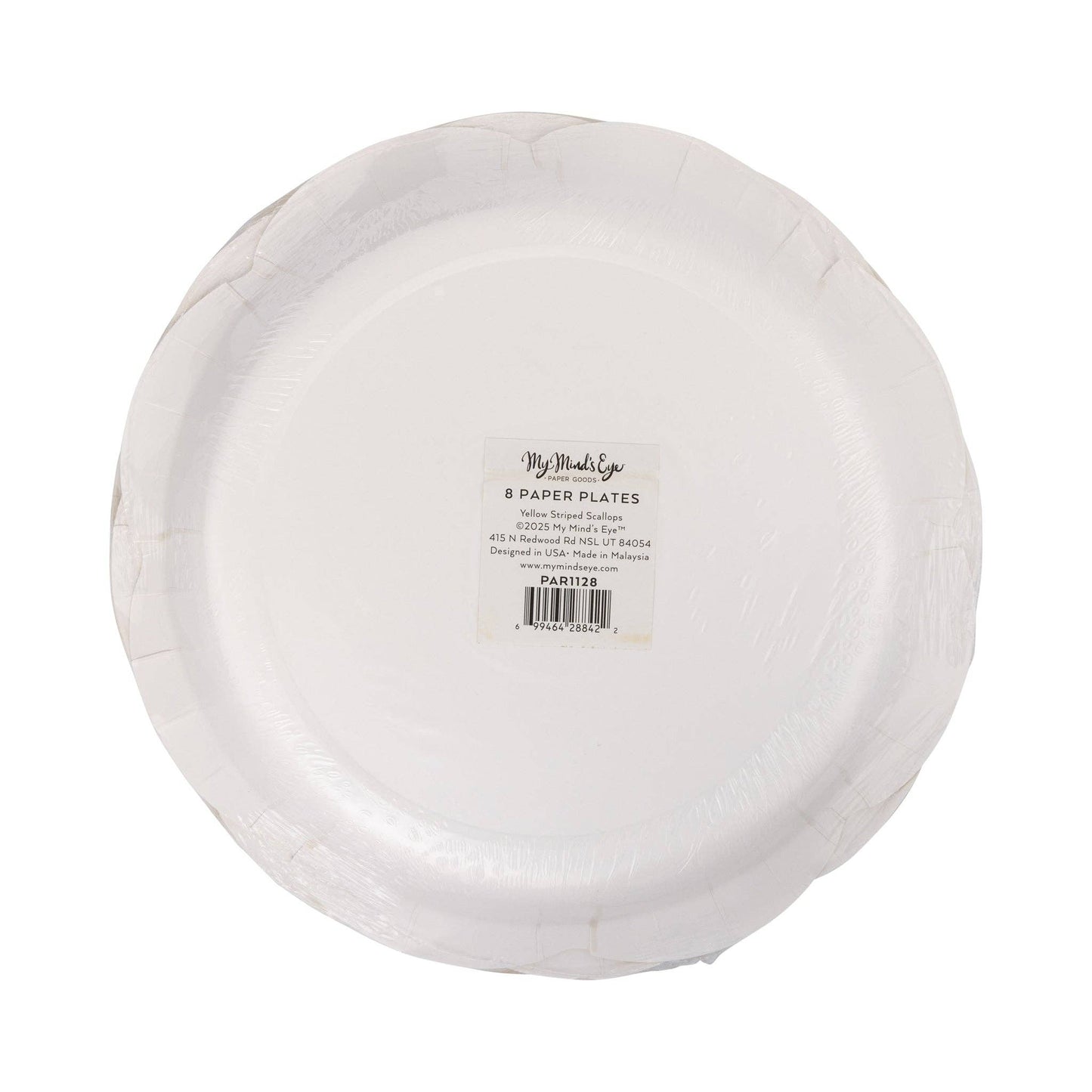 Yellow Striped Scallops 9" Plate - Bria Blair Creative