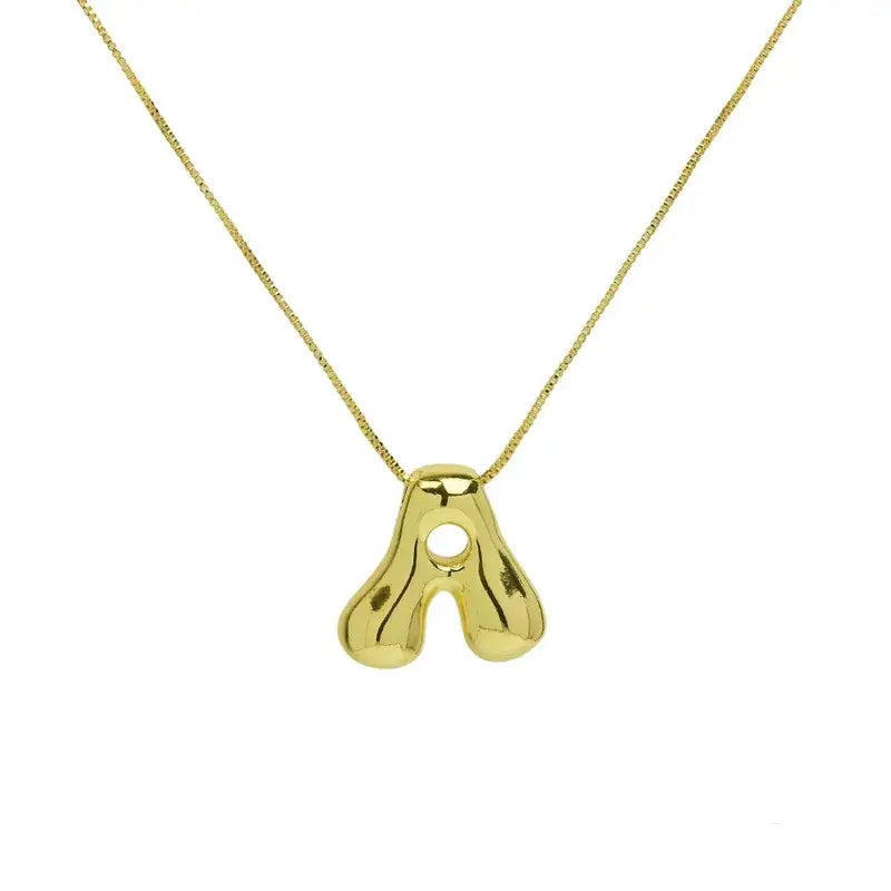 Groovy Large Bubble Initial Alphabet Necklace Pendant: W