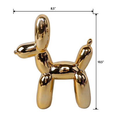 10.5" Metallic Gold Balloon Dog Sculpture