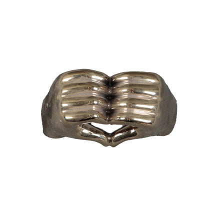 Metallic Heart Hands Figurine: Metallic Pink