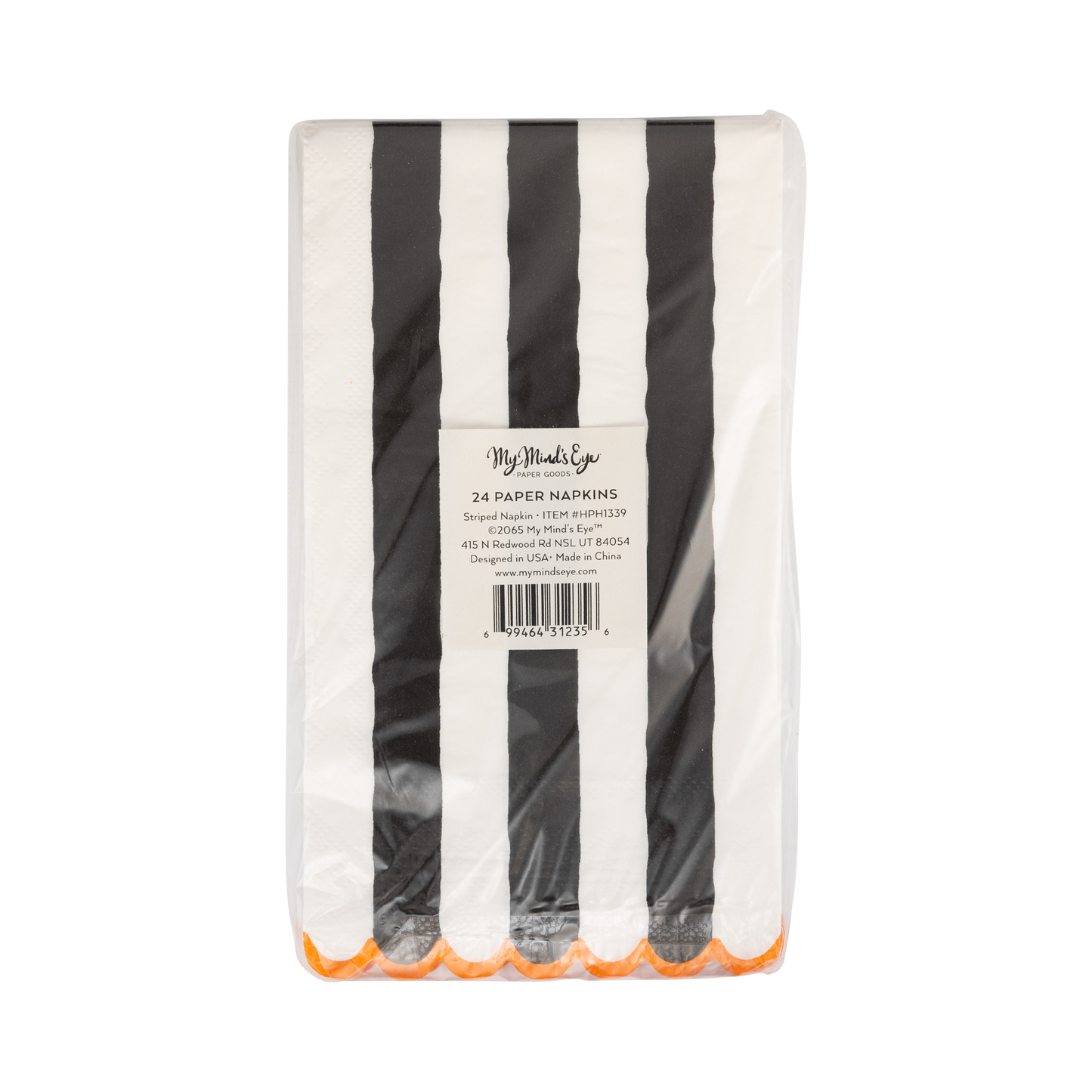 HPH1339 - Black and Cream Striped Dinner Napkin