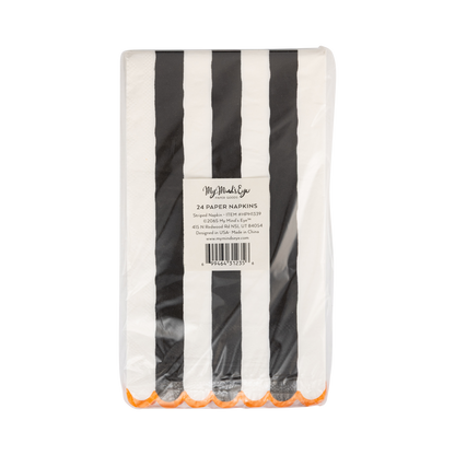 HPH1339 - Black and Cream Striped Dinner Napkin