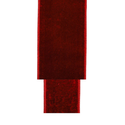 Premium Red Velvet Ribbon with Metallic Backing, 5 Yards