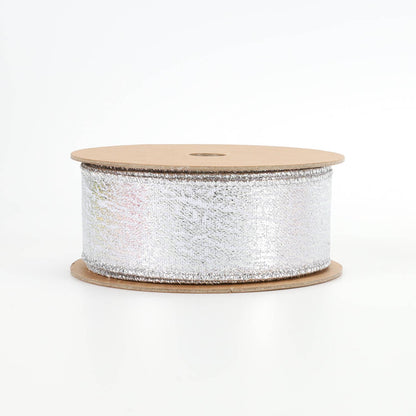 1 1/2" Wired Ribbon | "Faux Leather" Silver | 10 Yard Roll - Bria Blair Creative