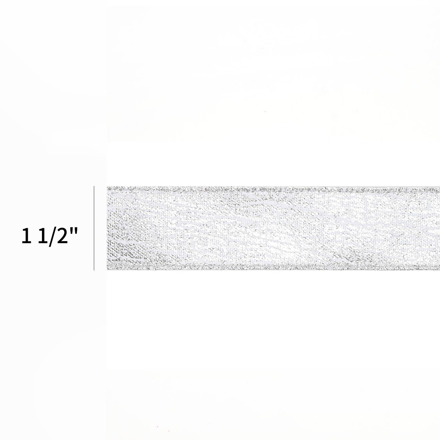 1 1/2" Wired Ribbon | "Faux Leather" Silver | 10 Yard Roll - Bria Blair Creative