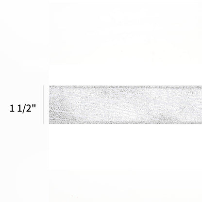 1 1/2" Wired Ribbon | "Faux Leather" Silver | 10 Yard Roll - Bria Blair Creative
