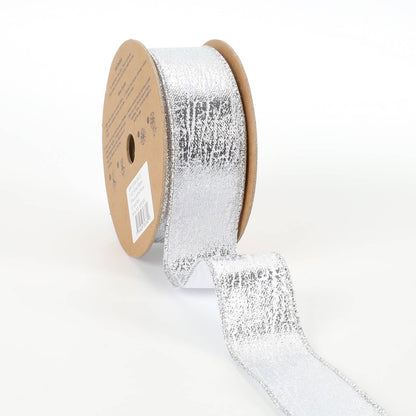 1 1/2" Wired Ribbon | "Faux Leather" Silver | 10 Yard Roll - Bria Blair Creative