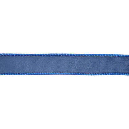 1" Reversible Classic Velvet Wired Ribbon | Electric Blue/Shimmer Blue | 10 Yard Roll - Bria Blair Creative