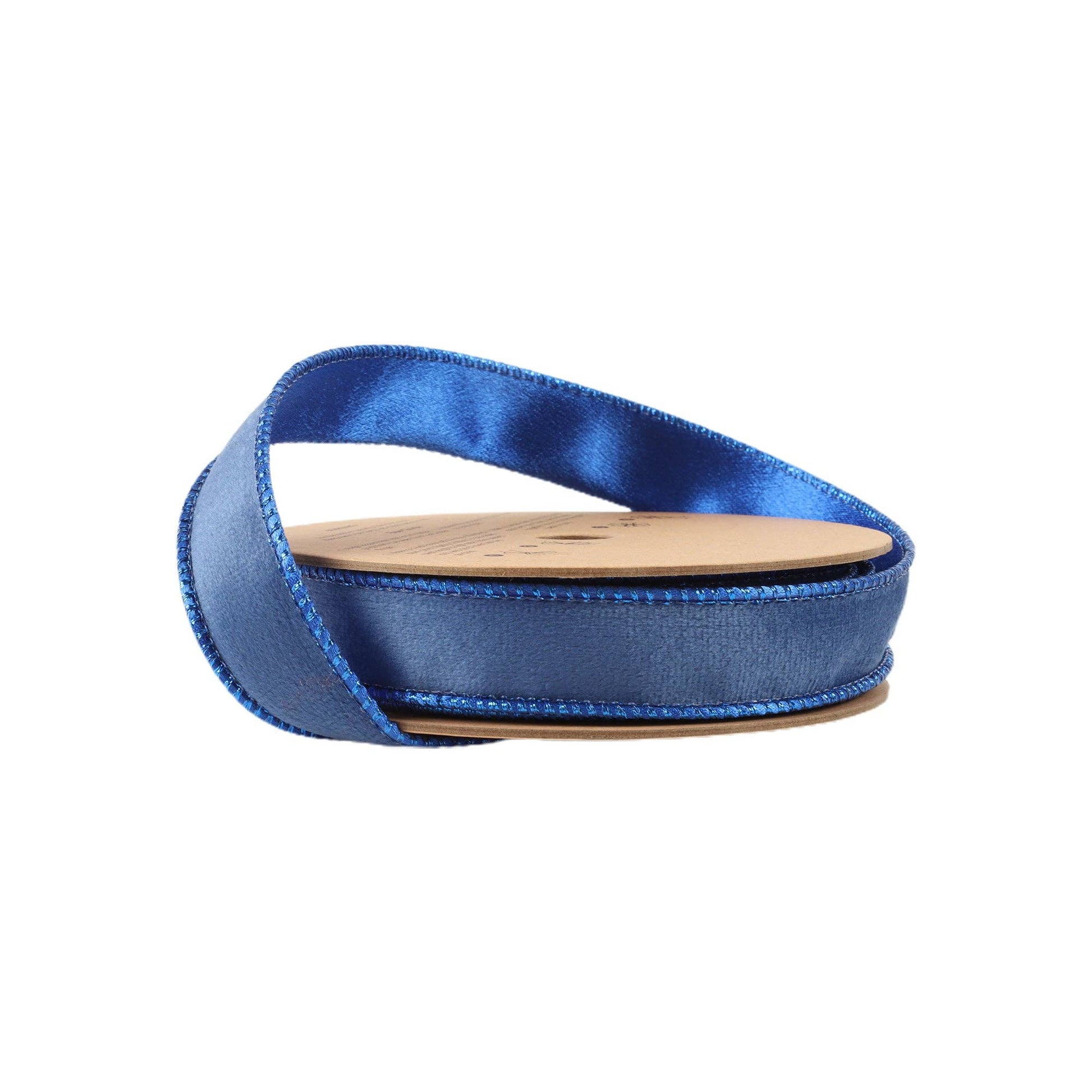 1" Reversible Classic Velvet Wired Ribbon | Electric Blue/Shimmer Blue | 10 Yard Roll - Bria Blair Creative