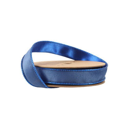 1" Reversible Classic Velvet Wired Ribbon | Electric Blue/Shimmer Blue | 10 Yard Roll - Bria Blair Creative
