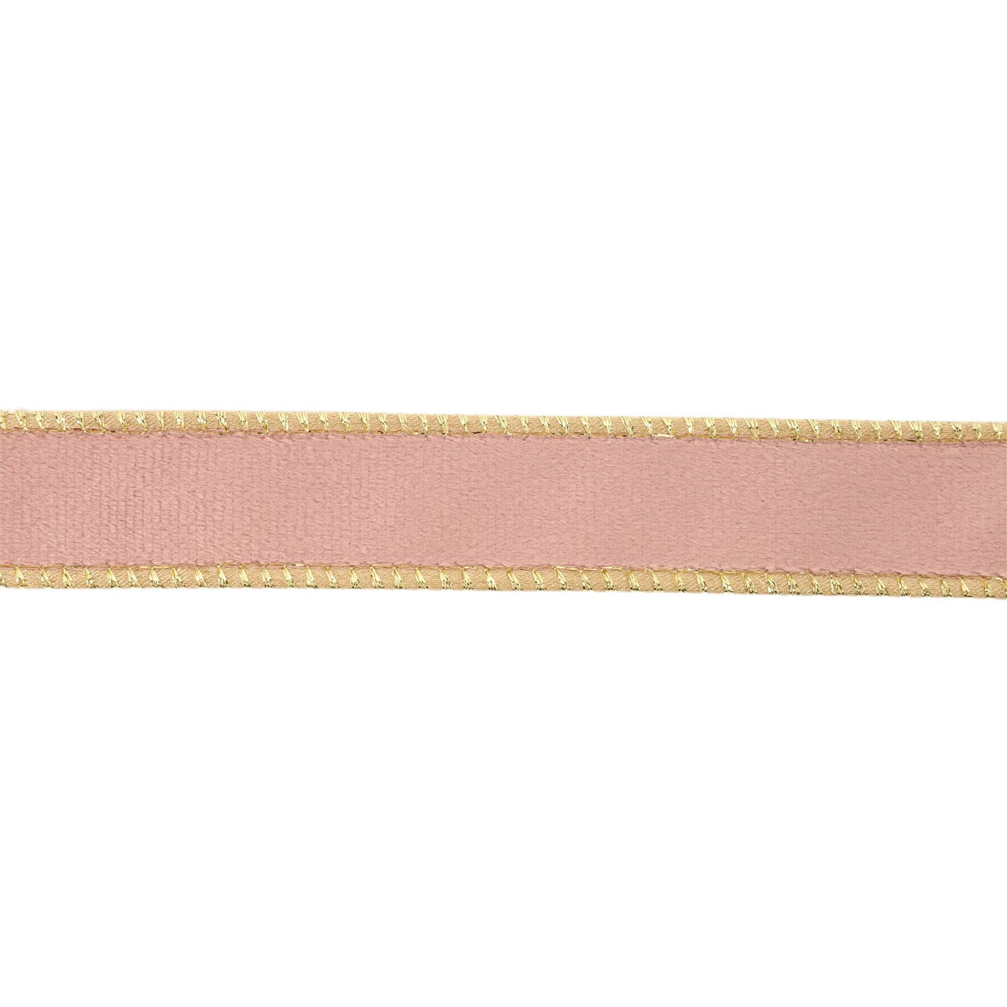 1" Reversible Classic Velvet Wired Ribbon | Pink/Gold | 10 Yard Roll - Bria Blair Creative