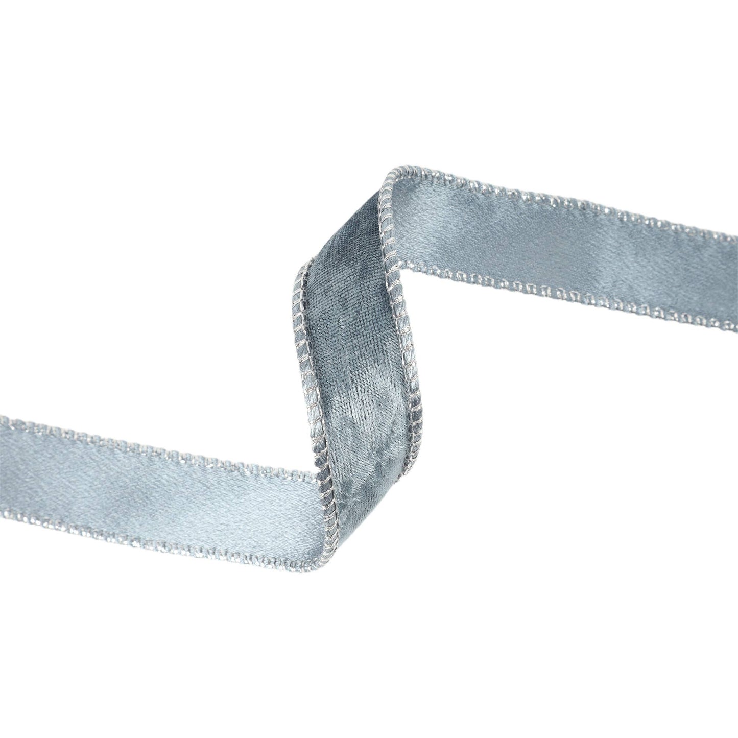1" Reversible Frosted Velvet Wired Ribbon | Blue/Blue | 10 Yard Roll - Bria Blair Creative