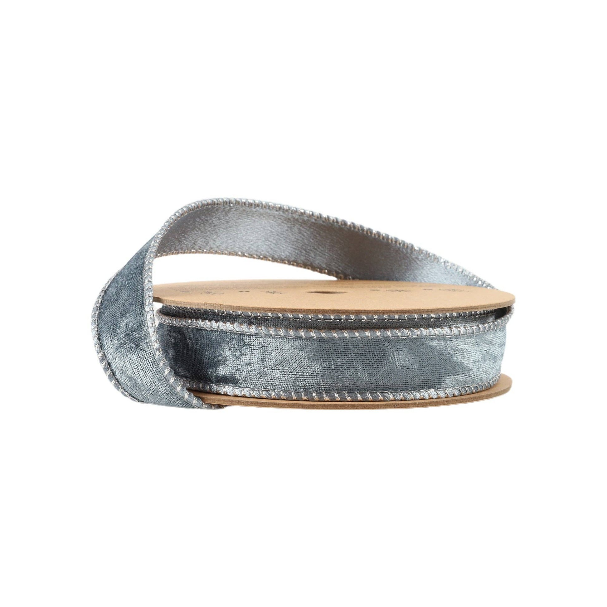 1" Reversible Frosted Velvet Wired Ribbon | Blue/Blue | 10 Yard Roll - Bria Blair Creative
