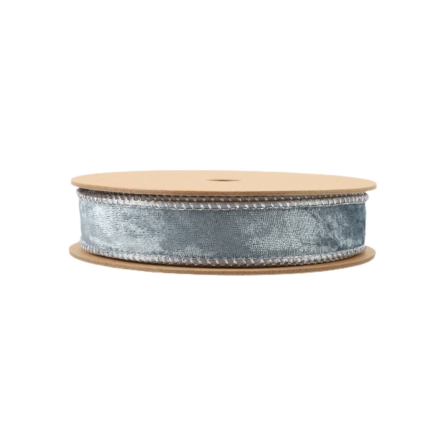 1" Reversible Frosted Velvet Wired Ribbon | Blue/Blue | 10 Yard Roll - Bria Blair Creative