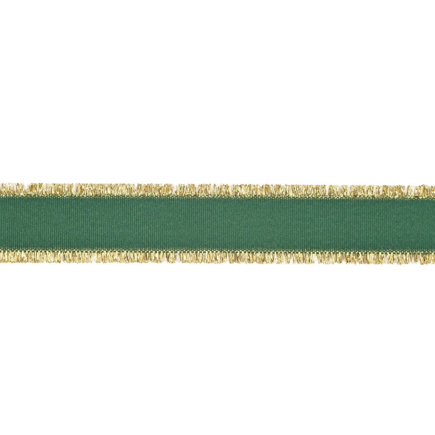 1" Textured Grosgrain Ribbon | Gold Metallic Fringe Green - Bria Blair Creative