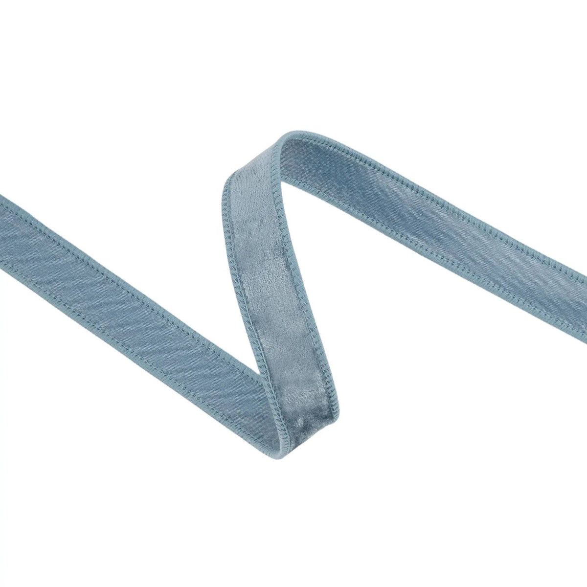 1" Wired Heritage Velvet Ribbon | French Blue | 10 Yard Roll - Bria Blair Creative