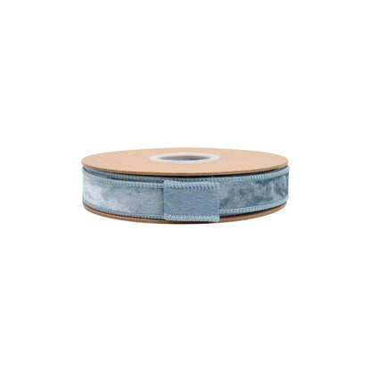 1" Wired Heritage Velvet Ribbon | French Blue | 10 Yard Roll - Bria Blair Creative