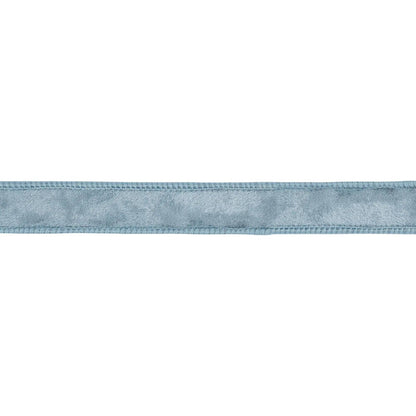 1" Wired Heritage Velvet Ribbon | French Blue | 10 Yard Roll - Bria Blair Creative